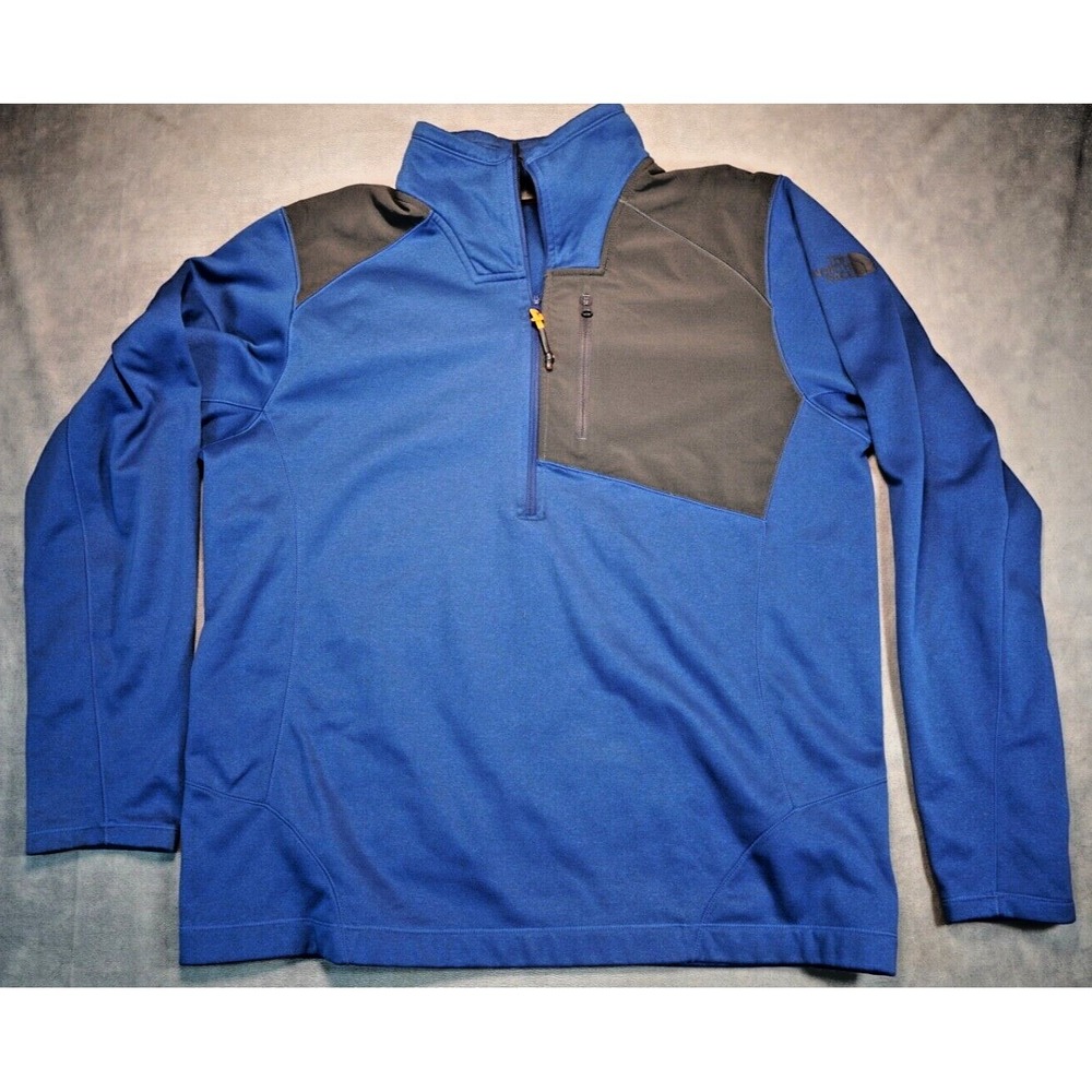 The North Face Sweater Mens Large Blue Flashdry-XD Pullover Quarter Zip Pocket